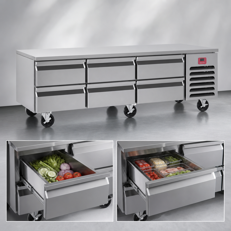 Product image #3 for Southbend Platinum Series 120-Inch Self-Contained Refrigerated Base with 8 Drawers