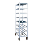 Thumbnail image #1 for New Age Universal 1355M Mobile Aluminum Platter Rack, 8 Shelves, End Loading, 7-1/4" Centers