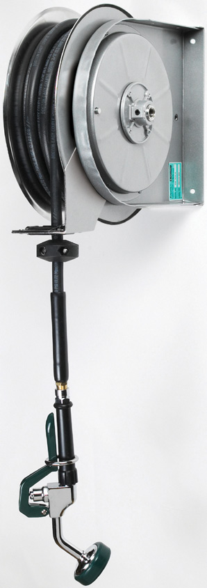 Product image #2 for Krowne Royal Series Open Gray Powder-Coated Pre-Rinse Hose Reel Assembly, 35-Foot Hose