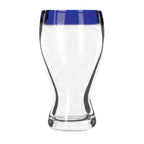 Thumbnail image #1 for Libbey Aruba 92316 Stemless Pilsner/Wheat Beer Glass, 16 oz, Cobalt Blue Rim, Anneal Treated