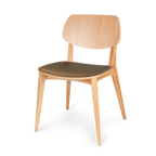 Thumbnail image #1 for JustChair Manufacturing W74018-FSC Mid-Century Side Chair with Veneer Wood Back, Upholstered Seat and Beech Wood Frame