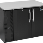 Thumbnail image #1 for Victory Refrigeration VBB48HC-F-PT-B 48-Inch Pass-Thru Back Bar Refrigerator, 4 Solid Doors, Stainless Steel Top, Black Exterior