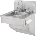 Thumbnail image #1 for IMC/Teddy ADA-WS-2D ADA Wall-Mounted Hand Sink, 16/304 Stainless Steel, Gooseneck Faucet, 22"W x 24"D, 4" Deep Bowl