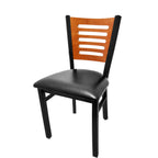 Thumbnail image #1 for Oak Street SL2150-5 Stackable Dining Chair, 5-Line Birch Plywood Back, Welded Steel Frame, Black Finish, Seat Unspecified