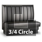 Thumbnail image #1 for JustChair Manufacturing JBSB-UCH-TQ-48-GR1/COM Three-Quarter Circle Banquette Booth, 3 Corners, Upholstered Seat and Channel Back, 48"H
