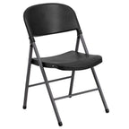 Thumbnail image #1 for Flash Furniture Hercules DAD-YCD-50-GG Folding Chair, Black Plastic Seat & Back, Charcoal Frame, 330 lb Capacity