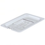 Thumbnail image #1 for Libertyware 2140S 1/4 Size Clear Polycarbonate Food Pan Cover, Handled, Spoon-Notched Case of 72