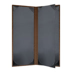 Thumbnail image #2 for Risch Chesterfield CH-4V 4.25X11 Padded Ostrich-Texture Faux-Leather 4-View Booklet Menu Cover, 4-1/4" x 11" Case of 25