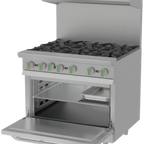 Thumbnail image #1 for Asber Emerald AER 6 36 EM 36-Inch Commercial Gas Range with 6 Open Burners, Standard Oven, and 210,000 BTU