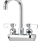 Thumbnail image #6 for Krowne Royal Series 14-400L Commercial Backsplash-Mount Faucet, 4-Inch Centers, 3-1/2-Inch Gooseneck Spout, Ceramic Valve, Chrome Case of 12