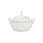 Thumbnail image #1 for Kadra Kitchenware Vikko Luxe VL-2044-STG Soup Tureen, 2.25 qt., White with Gold Accents (Louise) Case of 12