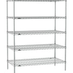 Thumbnail image #1 for Metro Super Erecta SE-1860C-63-S5 Wire Stationary Starter Shelving Unit, 60"W x 18"D x 63"H, 5 Shelves, Chrome