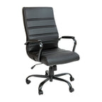 Thumbnail image #1 for Flash Furniture Whitney GO-2286H-BK-BK-GG High-Back Bonded Leather Executive Swivel Office Chair with Padded Arms and Casters