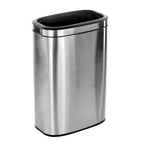 Thumbnail image #1 for Alpine Industries ALP470-40L 10.5 Gallon Stainless Steel Rectangular Bathroom Trash Can with Open Top and Plastic Liner