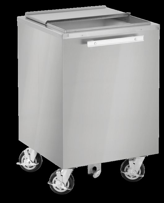 Product image #5 for Weather-All Mobile Stainless Steel Ice Caddy with 200-Lb Capacity and Sliding Lid