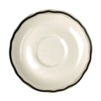 Thumbnail image #1 for Steelite International Homer, Styleline Black HL580847 Round China Saucer, 5.625", Black, Scalloped Edge Case of 3 Dozen