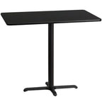 Thumbnail image #1 for Flash Furniture XU-BLKTB-3048-T2230B-GG Rectangular Bar Table, 48"W x 30"D x 43-1/8"H, Black Laminate Top