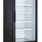 Thumbnail image #1 for Drago DR23MGR 23 cu. ft. Single-Section Glass Door Merchandiser Refrigerator, Black, Bottom-Mounted Refrigeration