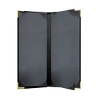 Thumbnail image #2 for Risch Seville SEVDX-4V 4.25X11 Antimicrobial Hardback Faux-Leather Menu Cover, 4-View Booklet, 4-1/4" x 11" Case of 25