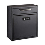 Thumbnail image #1 for Alpine Industries ADI631-05-BLK-KC Wall-Mount Mailbox with Key and Combination Lock, Black, 10.4"W x 4.5"D x 12"H Case of 5