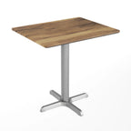 Thumbnail image #2 for Flash Furniture ST-REC2430-NAT-T2222S-GG Rectangular Outdoor Restaurant Table, Natural Laminate Top, Silver Cast Iron Crisscross X-Base, 30 x 24 in