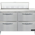 Thumbnail image #2 for Continental Refrigerator Designer Line D48N10-D 48-Inch Two-Section Sandwich Prep Table with 4 Drawers, 10-Pan Top and Front-Breathing Refrigeration