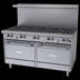 Thumbnail image #2 for US Range U-Series 60-Inch Gas Restaurant Range with 10 Open Burners and 2 Convection Ovens