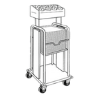 Thumbnail image #1 for Piper Products/Servolift Eastern PTS/1418MO Mobile Tray & Silverware Dispenser, Single Stack, Open, 8 Cylinders, Stainless Steel, 150-Tray Capacity