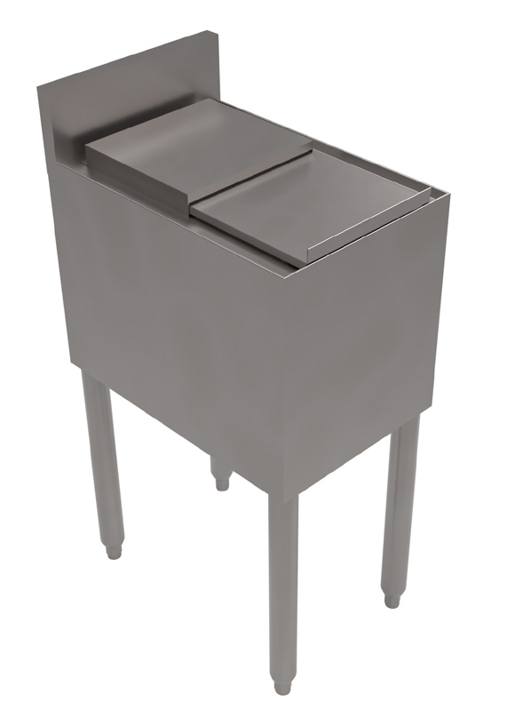 Product image #2 for BK Resources 12-Inch x 18-Inch Underbar Ice Bin with Lid, 25 lb Capacity, 304 Stainless Steel