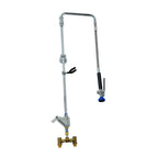 Thumbnail image #1 for Fisher 20110 Pre-Rinse Faucet Unit, Swivel, Single Deck-Mount Ceramic Valve, Temperature-Adjusting, Lever Handle, 31 in Riser, 15 in Hose
