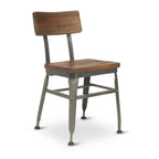 Thumbnail image #1 for G & A Commercial Seating Hudson 545-PS Side Chair, Reclaimed Wood Back, Upholstered Padded Seat, Welded Steel Frame