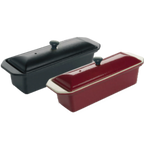 Thumbnail image #1 for Matfer Bourgeat Le Chasseur 071074 Rectangular Enameled Cast Iron Terrine with Lid and Handles, 1-1/4 qt., 11 in.