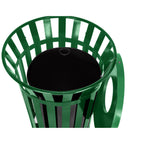 Thumbnail image #2 for Alpine Industries ALP479-38-GRN Outdoor Steel Waste Receptacle, 38 Gallon, Green, Without Lid