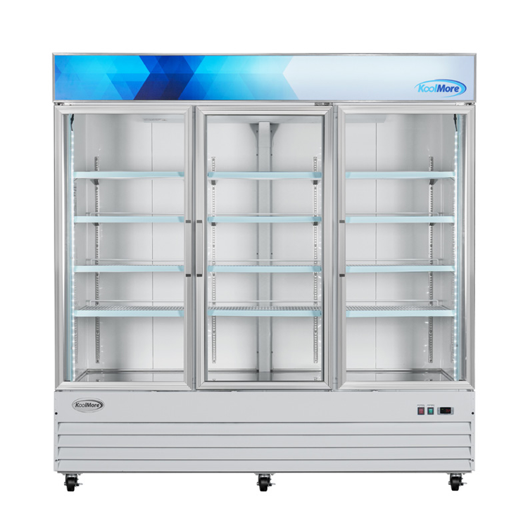 Product image #6 for KoolMore 80-Inch 3-Section Glass Door Merchandiser Freezer, 52 Cu. Ft., White