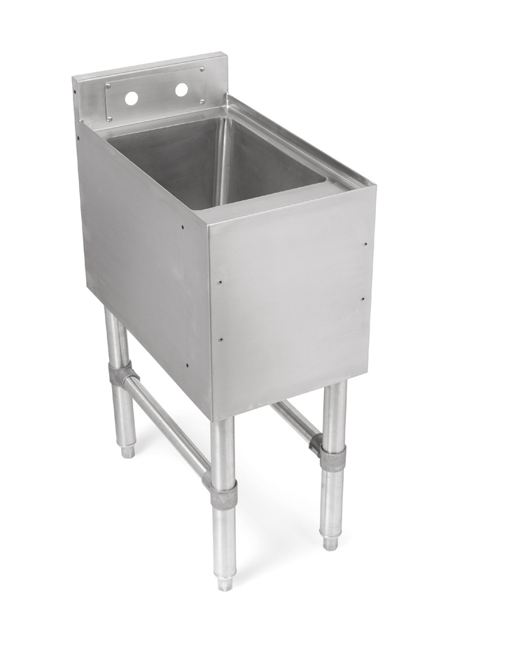 Product image #6 for John Boos Slim-Line Freestanding Underbar Dump Sink with Perforated Dump Basket, 12 x 18 x 32-1/2 Inches, Stainless Steel