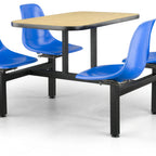 Thumbnail image #1 for JustChair Manufacturing CLUS-IS-4S-BB Rectangular Island Cluster Table, 24" x 42", 4 Bucket Swivel Seats, Welded Steel Frame, Black