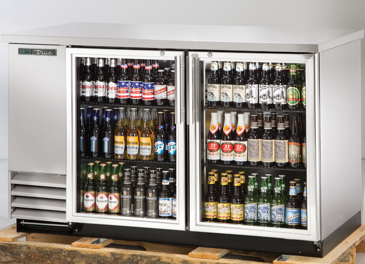 Product image #5 for Two-Section Glass Swing Door Back Bar Cooler, 58-7/8 Inch, Stainless Steel, Left-Side Condensing Unit