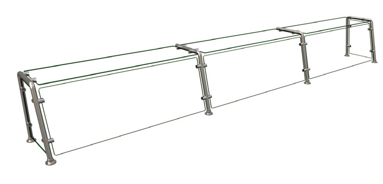 Product image #2 for Hatco Flav-R-Shield Full-Service Pass-Over Food Shield, 3-Bay, 120 Inch W x 11.5 Inch D x 18 Inch H
