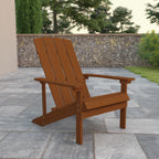 Thumbnail image #2 for Flash Furniture JJ-C14501-TEAK-GG Adirondack Chair, 350 lb Capacity, Weather-Resistant Polystyrene, Teak