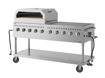 Product image #8 for KoolMore 36-Inch Commercial Outdoor Propane Grill and Pizza Oven Combo, 10-Burner Mobile Stainless Steel Charbroiler