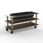 Thumbnail image #1 for Steelite Mogogo Grey Slate SS MGCMLE03WBXH Modular Salad Bar Unit, Grey Slate Stainless Steel, 71"W x 29.5"D x 35"H