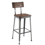 Thumbnail image #2 for G & A Commercial Seating Hudson 645-RS Commercial Barstool with Reclaimed Wood Seat and Back, Footrest, Welded Steel Frame
