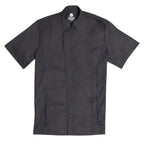 Thumbnail image #1 for Chef Works Bristol CES02-BLK-S Unisex Short-Sleeve Chef Coat, Black, 65/35 Poly/Cotton Twill, Small