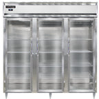 Thumbnail image #1 for Continental Refrigerator Designer Line D3RNPT-GD-SD Three-Section Pass-Thru Refrigerator, Glass Front, Stainless Steel Rear Doors, Self-Contained