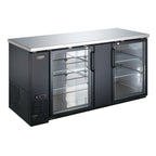 Thumbnail image #2 for Admiral Craft Equipment Corp. Black Diamond USBB-6928G 69-Inch 2-Door Glass Back Bar Bottle Cooler, 23.3 Cu. Ft., Stainless Steel Top