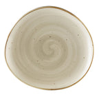 Thumbnail image #1 for CAC China Tucson TUS-16-BGE Porcelain Irregular Round Plate, 10-3/8" x 9-5/8", Reactive Glaze, Desert Beige 1 Dozen
