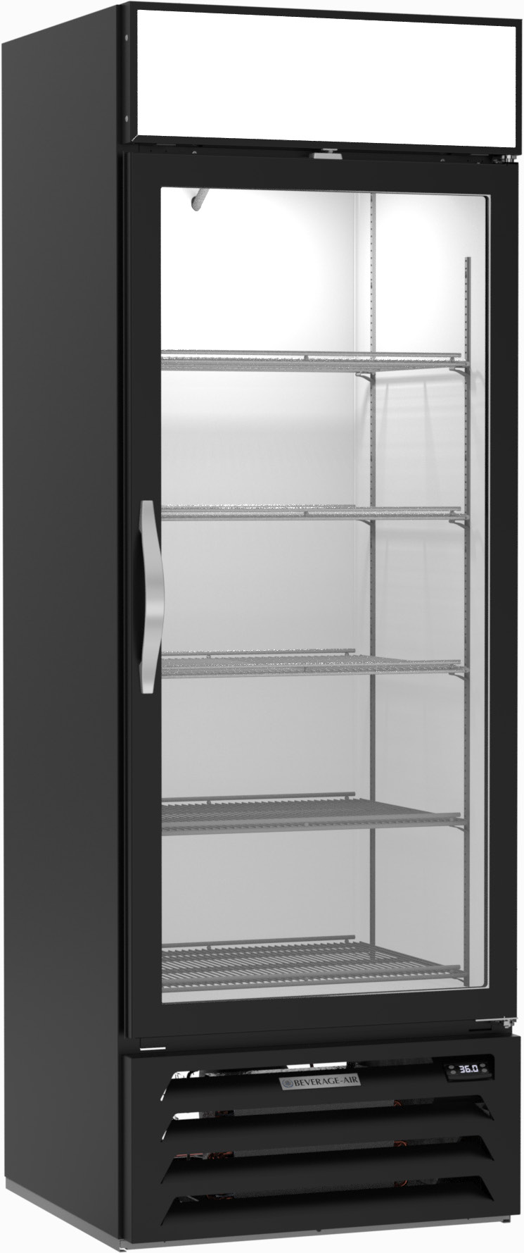 Product image #6 for Beverage-Air MarketMax 27-1/4 in. One-Section Reach-In Glass Door Merchandiser Refrigerator, 19.08 Cu. Ft., Bottom-Mounted, Black