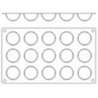 Thumbnail image #2 for Matfer Bourgeat Gastroflex 257901 Mini Half-Sphere Silicone Mold, 15-Cavity, 1-3/4" Dia. x 3/4"H