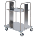 Thumbnail image #1 for Dinex DXPIDRS2020 Mobile Open Stainless Steel Rack Dispenser with Self-Leveling Platform, Fits 20" x 20" Racks