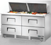 Thumbnail image #5 for True 64-Inch Two-Section 4-Drawer Stainless Steel Sandwich/Salad Prep Table with Rear-Mounted Self-Contained Refrigeration
